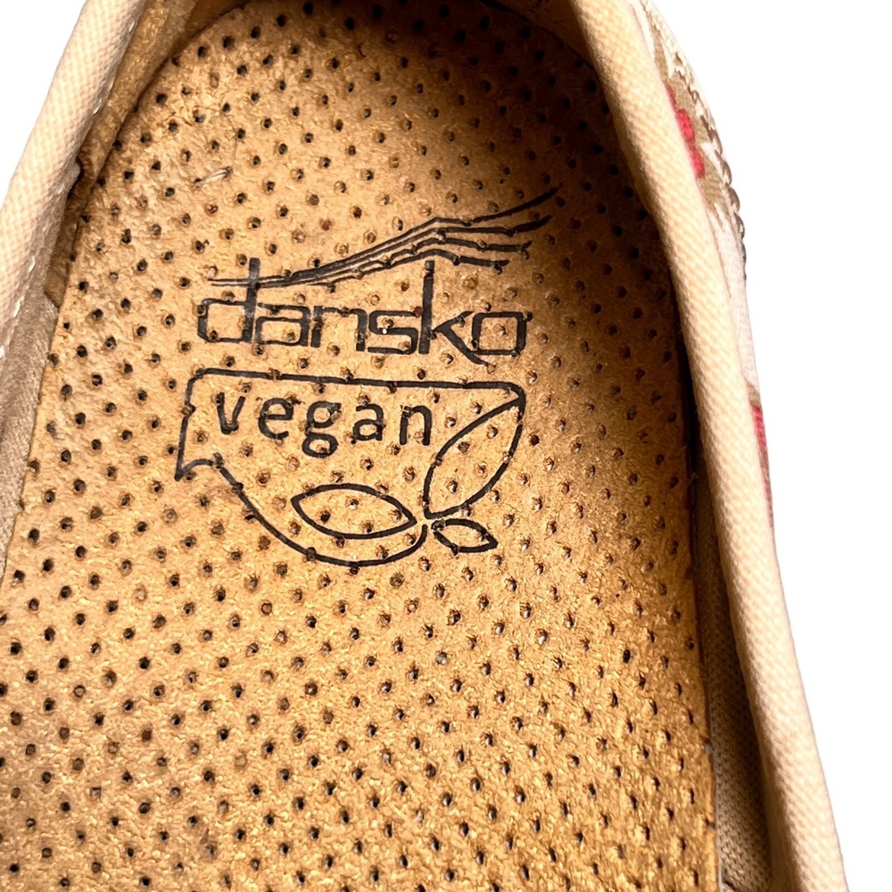 Dansko Vegan Volley Hawaiian Floral Canvas Clogs Sz 36 Faded Red White - Picture 8 of 11